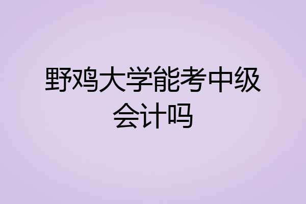 野鸡大学能考中级会计吗