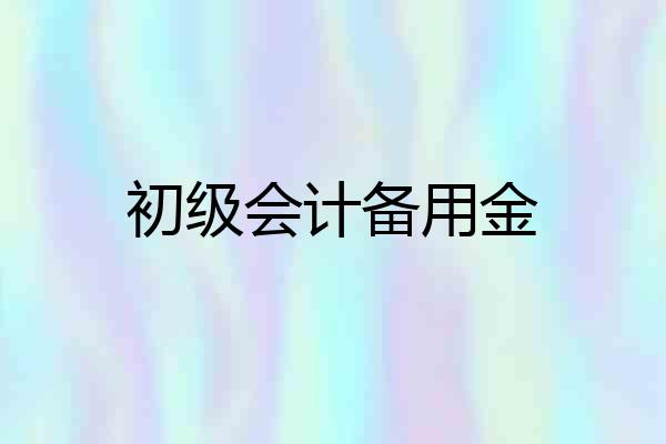 初级会计备用金