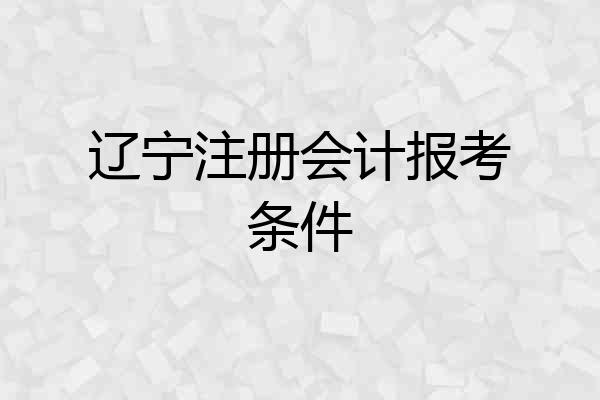 辽宁注册会计报考条件