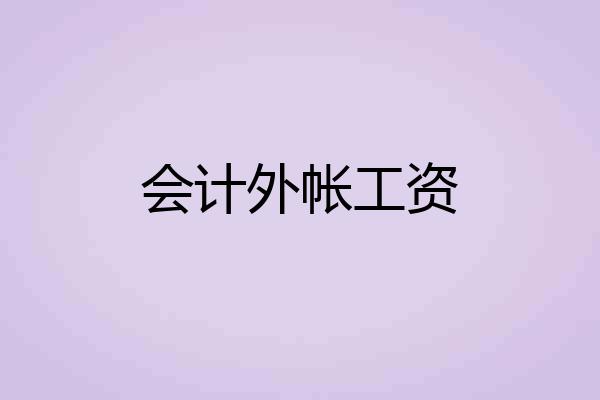 会计外帐工资