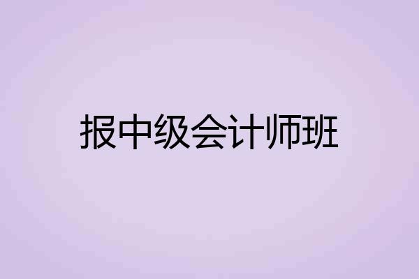报中级会计师班