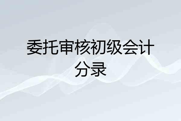 委托审核初级会计分录