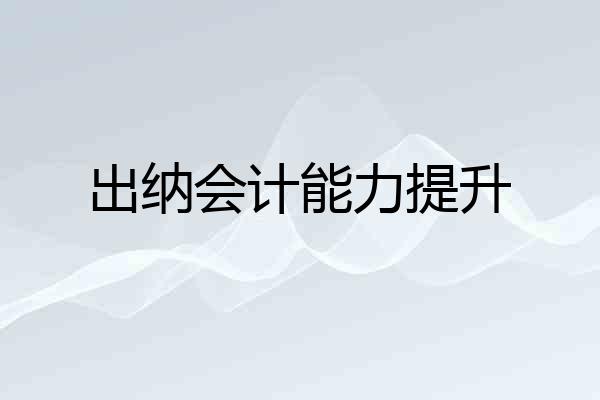 出纳会计能力提升