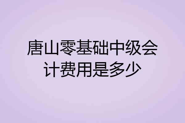唐山零基础中级会计费用是多少