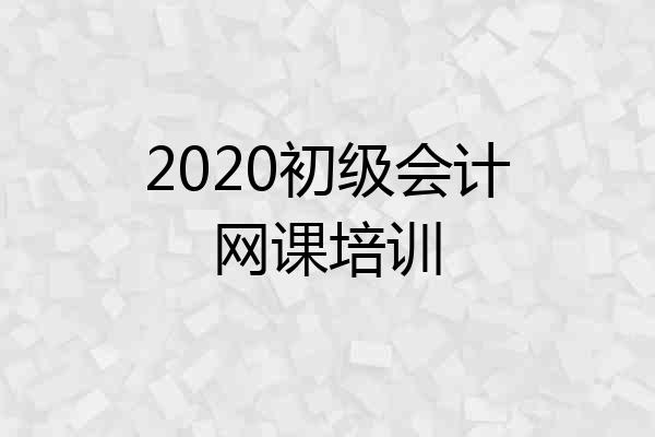 2020初级会计网课培训