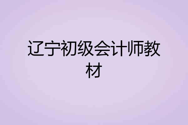 辽宁初级会计师教材