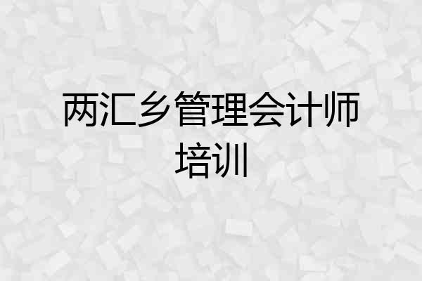 两汇乡管理会计师培训