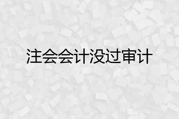 注会会计没过审计