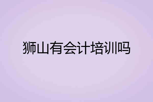 狮山有会计培训吗