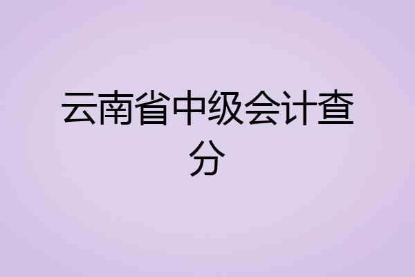 云南省中级会计查分