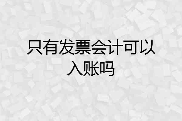 只有发票会计可以入账吗