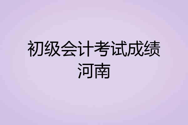 初级会计考试成绩河南