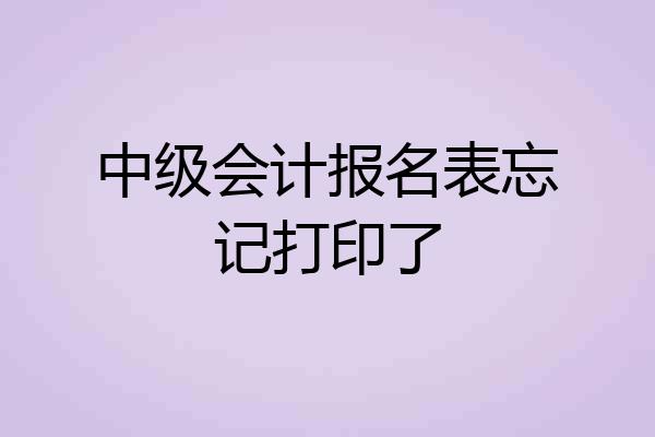 中级会计报名表忘记打印了