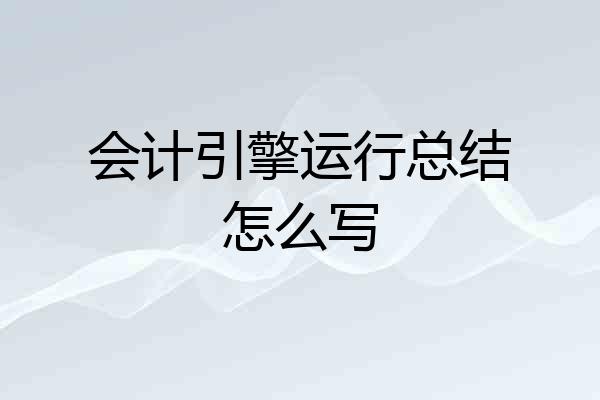 会计引擎运行总结怎么写