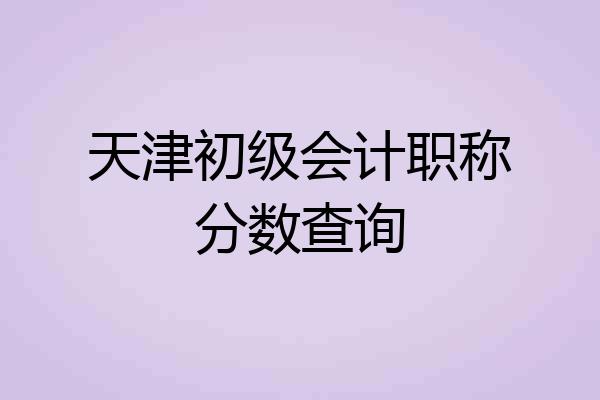 天津初级会计职称分数查询