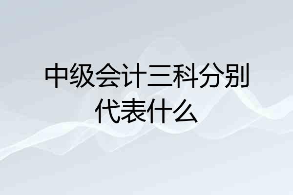 中级会计三科分别代表什么