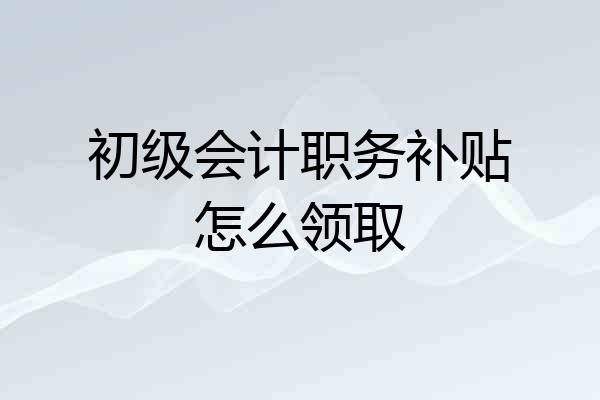 初级会计职务补贴怎么领取