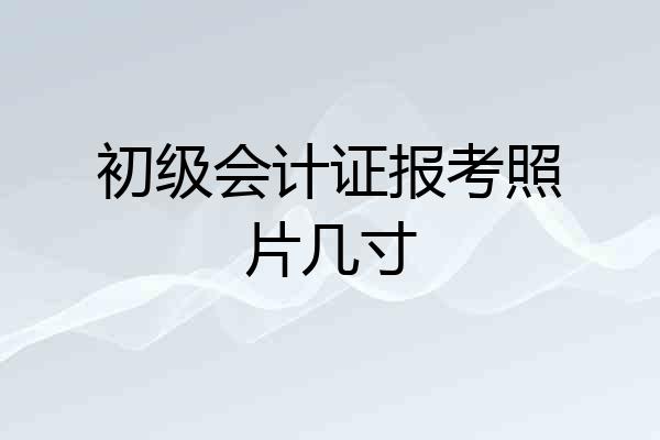 初级会计证报考照片几寸