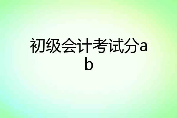 初级会计考试分ab