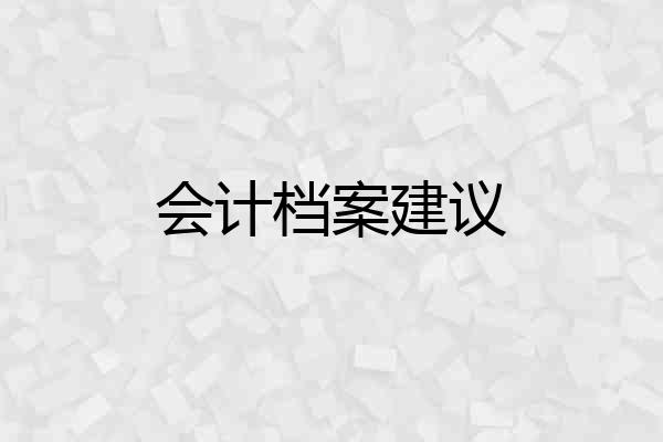 会计档案建议
