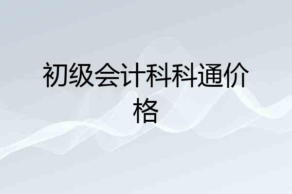 初级会计科科通价格