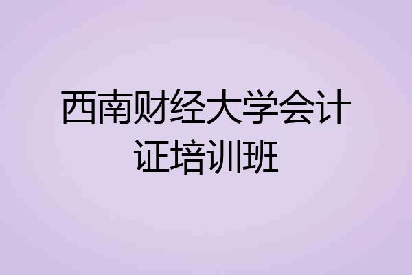 西南财经大学会计证培训班