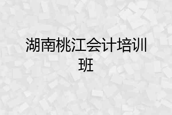 湖南桃江会计培训班