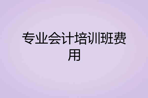专业会计培训班费用