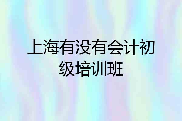 上海有没有会计初级培训班