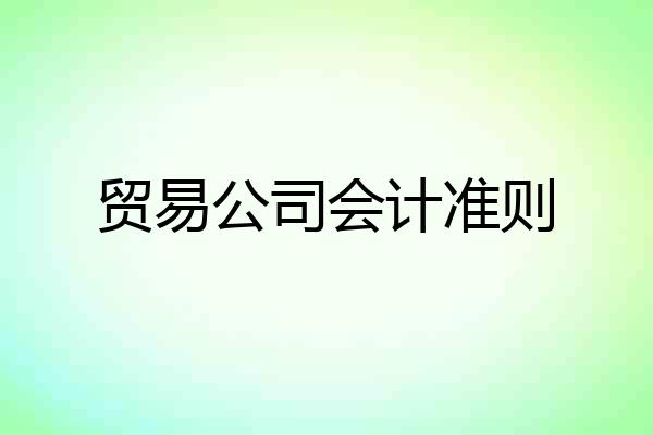 贸易公司会计准则