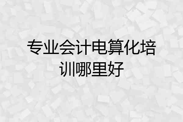 专业会计电算化培训哪里好