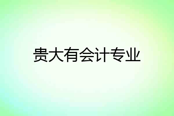 贵大有会计专业