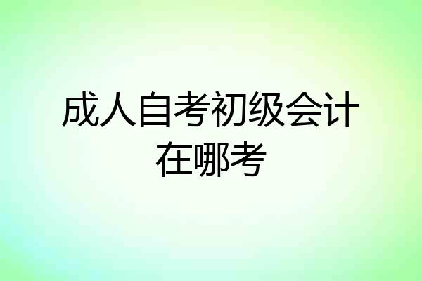 成人自考初级会计在哪考