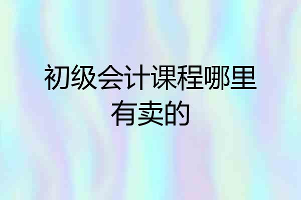 初级会计课程哪里有卖的