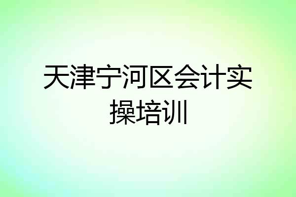 天津宁河区会计实操培训