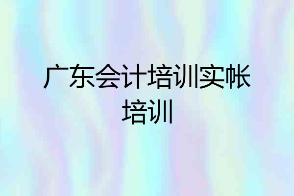 广东会计培训实帐培训
