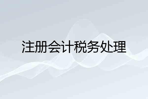 注册会计税务处理