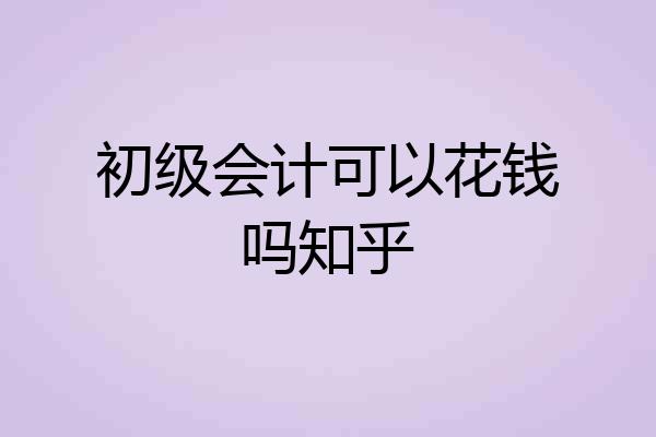 初级会计可以花钱吗知乎