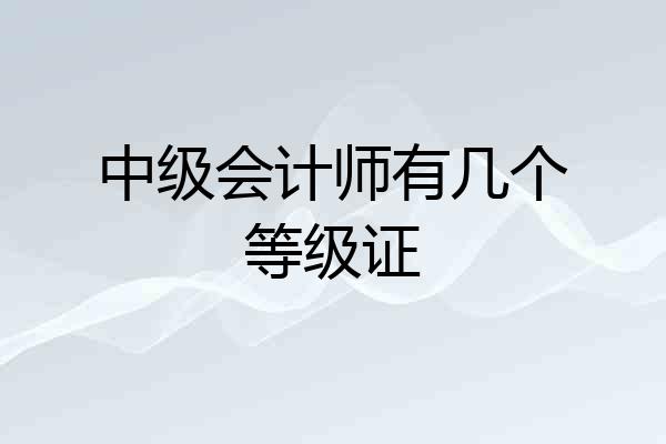 中级会计师有几个等级证