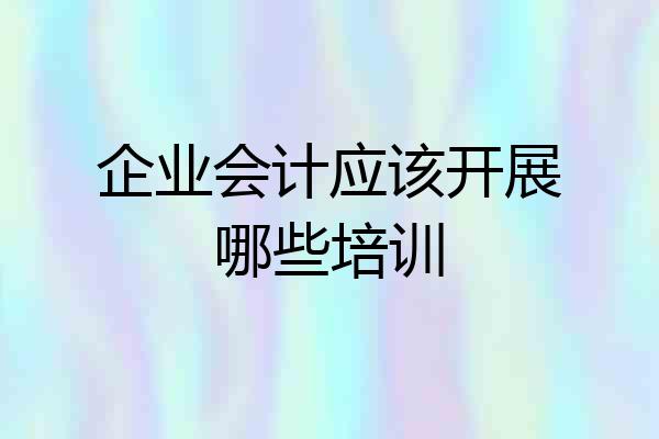 企业会计应该开展哪些培训