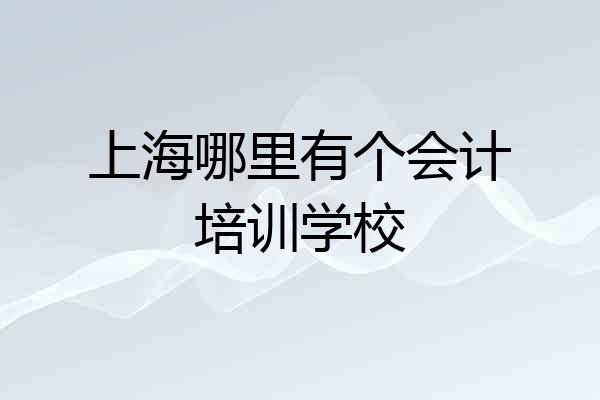 上海哪里有个会计培训学校
