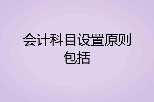 会计科目设置原则包括