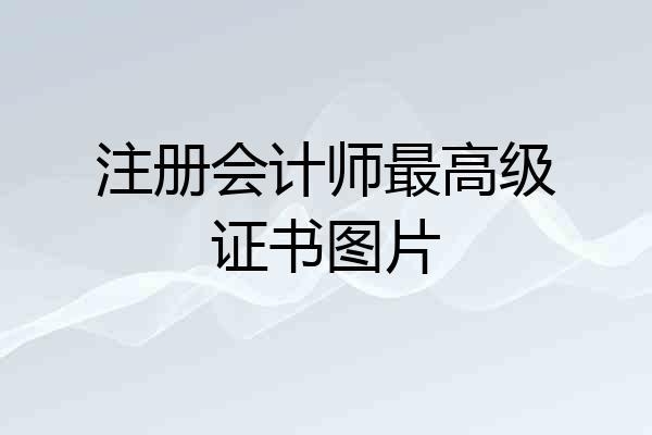 注册会计师最高级证书图片