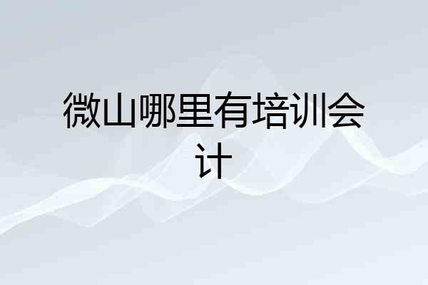 微山哪里有培训会计