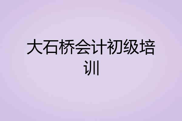 大石桥会计初级培训