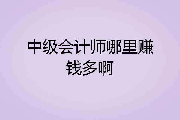中级会计师哪里赚钱多啊