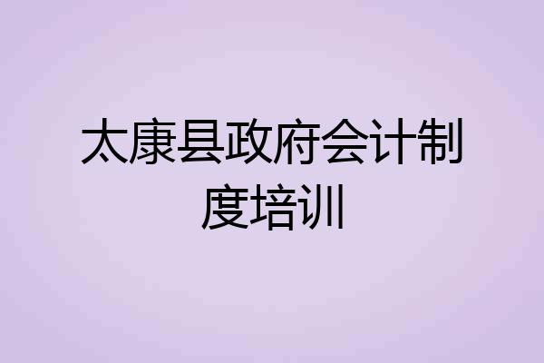 太康县政府会计制度培训
