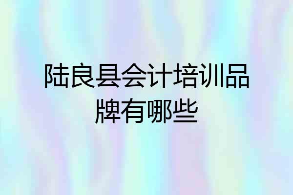 陆良县会计培训品牌有哪些