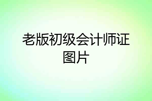 老版初级会计师证图片