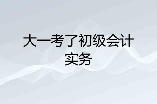 大一考了初级会计实务